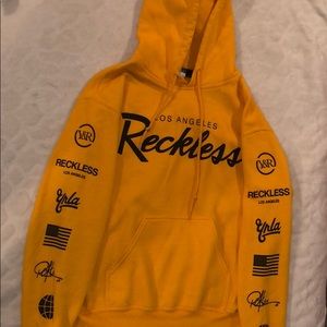 Young & Reckless Pacsun orange-yellow hoodie